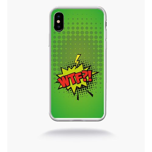 Coque Wtf Fond Vert Compatible Apple Iphone X Bord Transparent