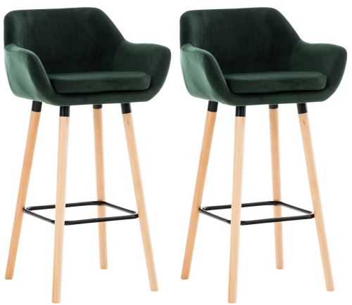 Non Communiqué Vert Clp Lot De 2 Tabourets De Bar Grant En Velours