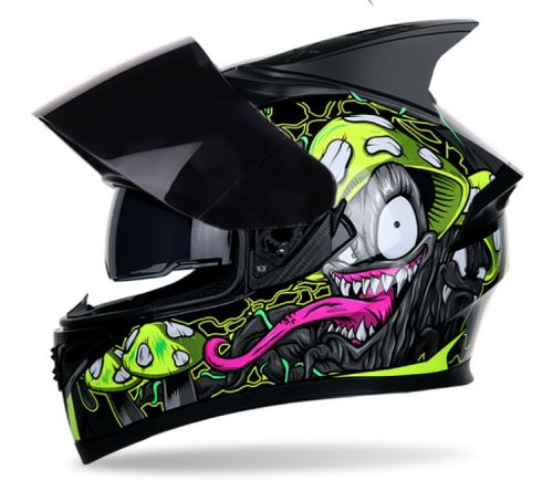 Casque de Moto Vélo pour Adulte Sécurité Double Lentille Anti-Buée - XL