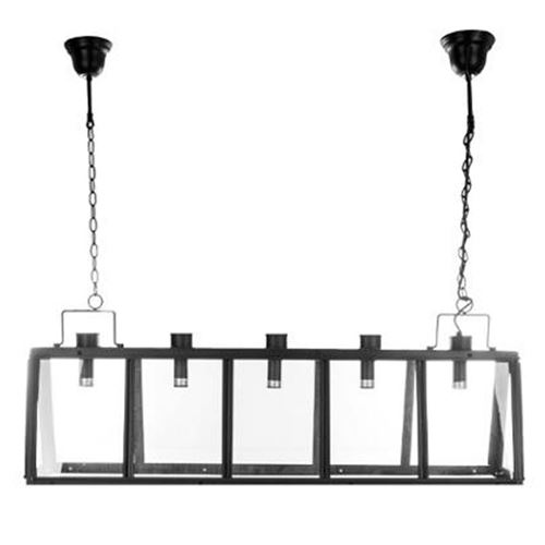 Lampe Suspension Métal Rétro 100cm Noir