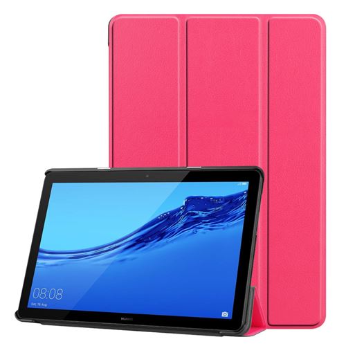 Etui en PU trois volets couleur rose pour votre Huawei MediaPad T5 10