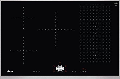 Neff T58TT20N0 - Inductiekookplaat - 5 hobben - Niche - breedte: 75 cm - diepte: 49 cm - zwart met roestvrij stalen profielen