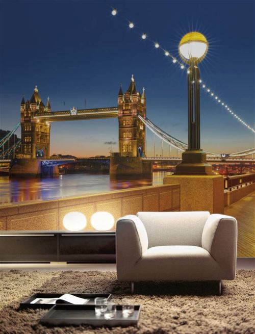 Komar Fototapete "Tower Bridge - Größe 368 x 254 cm" bedruckt glatt Wohnzimmer, Schlafzimmer