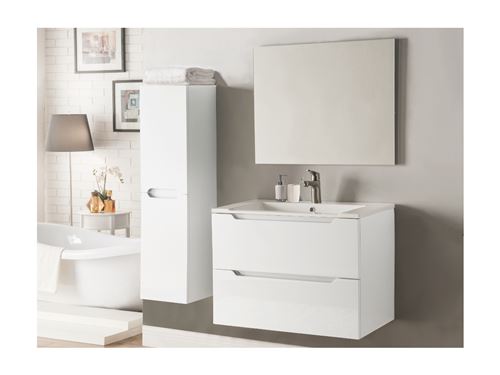 Ensemble STEFANIE - meubles de salle de bain - Laqué blanc