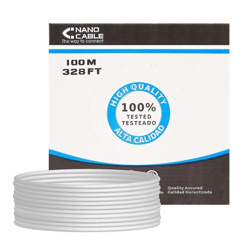 Nanocable Gris Nano Cable 10.20.0702 - Câble Ethernet Rigide Rj45 Cat.5e Ftp Awg24, 100Mts