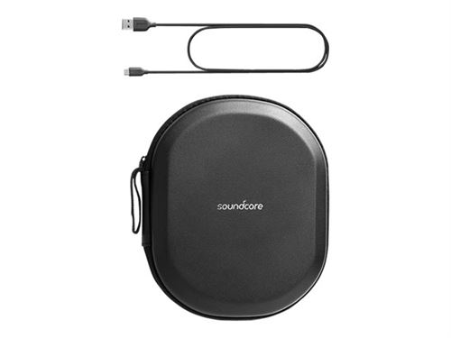Soundcore Space NC - Koptelefoon met micro - over oor - Bluetooth - draadloos - actieve geluidsdemping - 3,5 mm-stekker - grijs, zwart