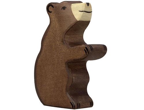HOLZTIGER  - 80186 - Figurine - Ours Brun, Petit, Assis