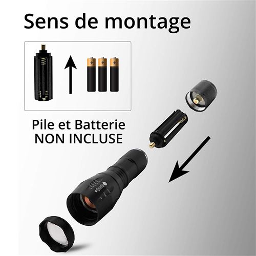 Lampe frontale puissante rechargeable BRAVO ALFRED avec 3 batteries 18650 -  First Seller