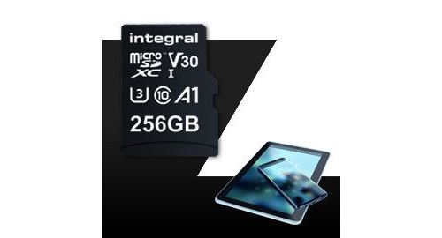 Integral UltimaPro - Carte mémoire flash (adaptateur microSDXC vers SD inclus(e)) - 256 Go - A1 / Video Class V30 / UHS Class 3 / Class10 - microSDXC UHS-I - noir