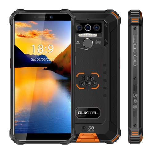 OUKITEL WP5 Pro Smartphone Robuste IP68 étanche 5,5 64 Go 8000mAh Batterie Android 10 Dual SIM - Orange