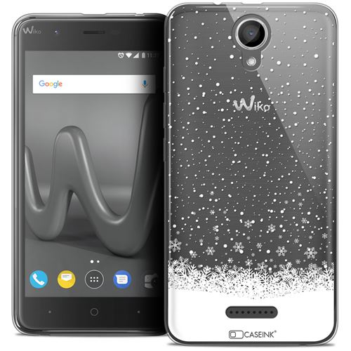 Coque Crystal Gel Wiko Harry (5 ) Extra Fine Noël 2017 - Flocons de Neige