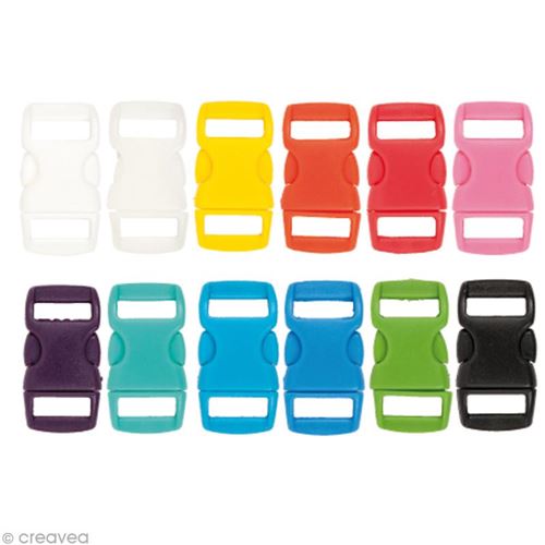 Fermoir à clip plastique - Multicolore - 1 cm - 12 pcs