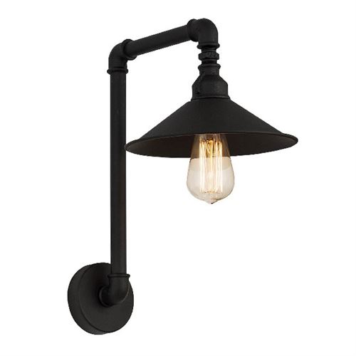 HOMEMANIA Lampe Murale Metal Applique - à Cône - Noir en Métal, 23 x 23 x 36 cm, 1 x E27, 40W