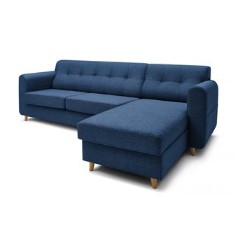 10 sur bobochic canape d angle convertible athenais bleu angle droit achat prix fnac