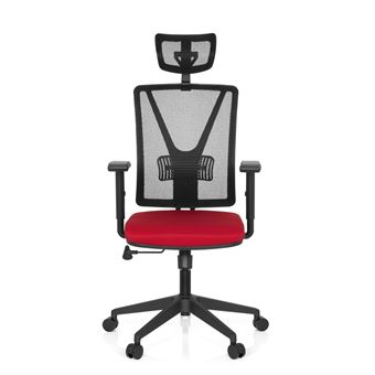 Chaise de bureau chaise bureau CARLOW PRO tissu maille rouge hjh OFFICE Chaise de bureau chaise bureau CARLOW PRO tissu maille rouge hjh OFFICE