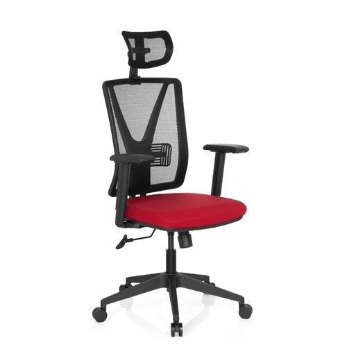Chaise de bureau chaise bureau CARLOW PRO tissu maille rouge hjh OFFICE Chaise de bureau chaise bureau CARLOW PRO tissu maille rouge hjh OFFICE