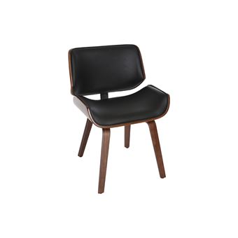 10 Sur Chaise Design Noir Et Bois Foncé Noyer Rubbens Achat
