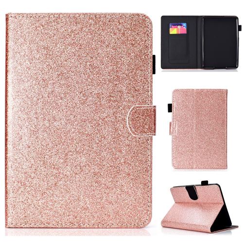 Etui en PU paillettes or rose avec support et porte-cartes pour votre Amazon All-New Kindle (2019)