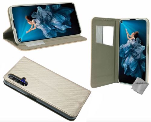 Housse etui coque pochette portefeuille pour Huawei Nova 5T avec film ecran - OR MAGNET