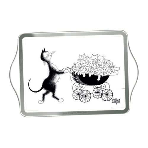 Plateau vide poche métallique Famille Chats de Dubout