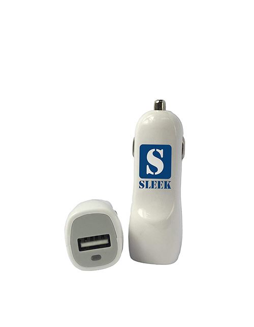 Uniformatic - Stroomadapter voor auto - 2.1 A (USB) - wit