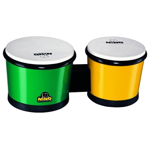 Nino Percussion NINO19G/Y bongos en ABS, vert/jaune