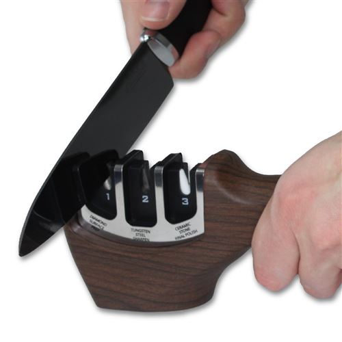 Affûteur de couteaux en céramique, inox et métal avec polissage, Aiguiseurs de couteaux