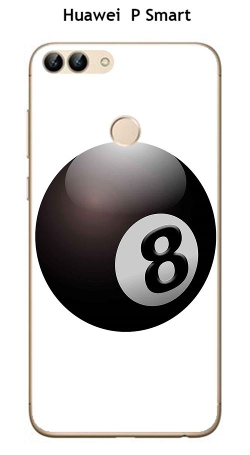 Onozo - Coque TPU gel souple Huawei P Smart design Boule de billard n° 8 porte bonheur
