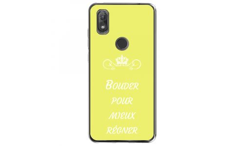 Coque souple pour Wiko View 2 avec impression Motifs Bouder pour mieux Régner jaune