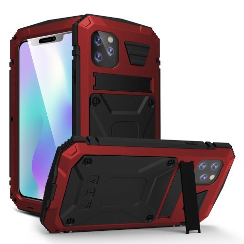 Coque en silicone avec béquille rouge pour votre Apple iPhone 11 Pro Max 6.5 pouces