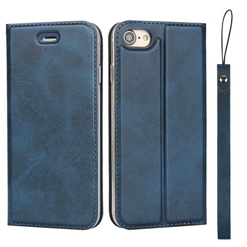 Etui en PU avec support et porte-carte bleu pour votre Apple iPhone 8/7