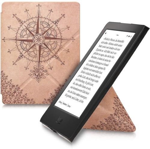 Etui avec Support pour Kobo Aura H2O Edition 2 Compas Baroque Brun Beige