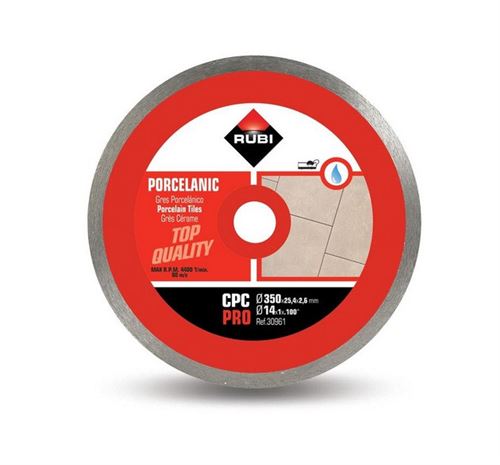 Rubi - Disque diamant pour grès porcelaine jante continue 350 mm x 25,4 mm CPC-350 PRO