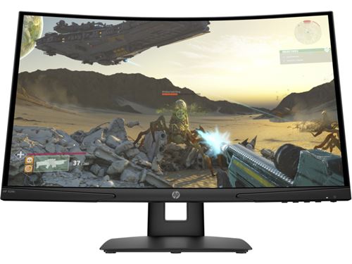 HP X24c Gaming Monitor - Écran LCD - jeux - incurvé - 23.6" - 1920 x 1080 Full HD (1080p) @ 144 Hz - VA - 300 cd/m² - 3000:1 - 4 ms - HDMI, DisplayPort - pour Victus by HP Laptop 16; Pavilion Plus Laptop 14; Portable 15, 15s, 17