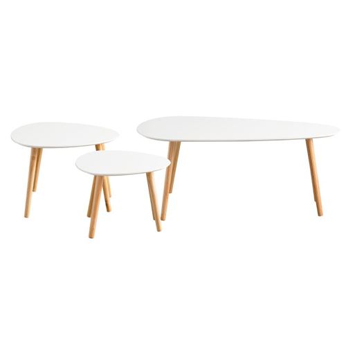 Paris Prix - Lot De 3 Tables Basses Design dana 103cm Blanc