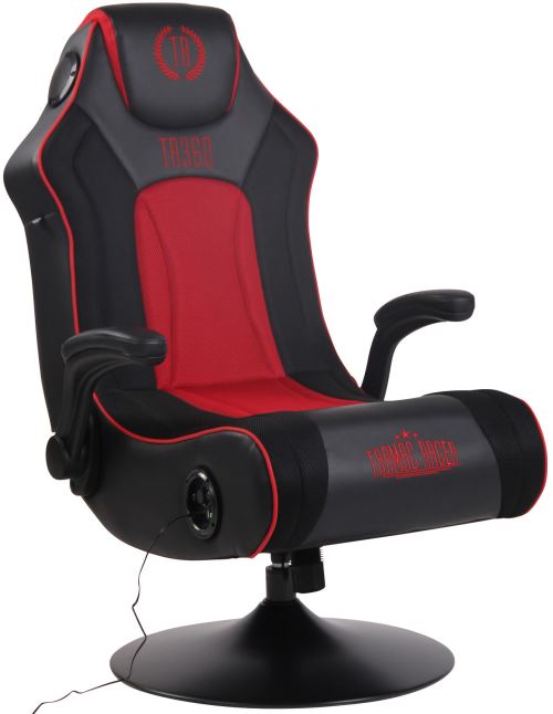 Chaise Gaming Sonore Multimédia pivotante Nevers Hauts-parleurs Port USB Caisson de basse intégrés - Couleur Noir/Rouge
