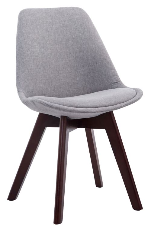 Chaise de visiteurs Borneo V2 en Tissu avec Piétement Noyer, couleur Gris