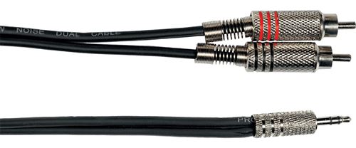 YELLOW CABLE CORDON 1 JACK STÉRÉO 3,5 MM 2 RCA 3 M