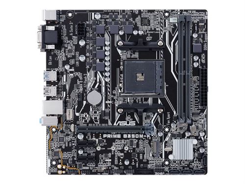 ASUS PRIME B350M-K - Carte-mère - micro ATX - Socket AM4 - AMD B350 Chipset - USB 3.0 - Gigabit LAN - carte graphique embarquée (unité centrale requise) - audio HD (8 canaux)