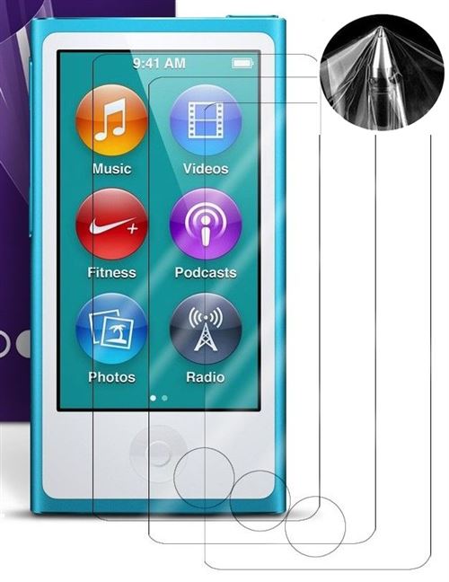 Lot de 3 films de protection écran pour iPod nano 7 7G