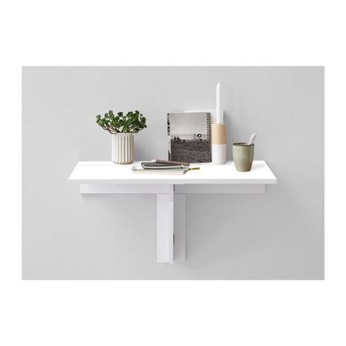 FMD Table à abattant murale Blanc