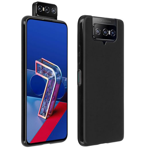 Avizar Coque pour Asus Zenfone 7 ZS670KS / 7 Pro ZS671KS Silicone Gel Flexible Ultra-fine et Légère Noir