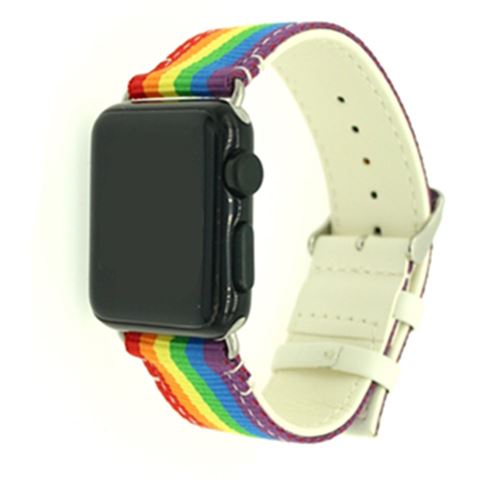 Bracelet en PU sport en nylon dragonne beige pour votre Apple Watch 3/2/1 42mm