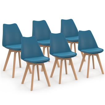 40 Sur Lot De 6 Chaises Sara Bleu Canard Pour Salle A Manger Achat Prix Fnac