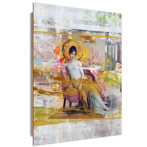 Feeby Panneau décoratif Tableau mural Art moderne, Dame dans une chaise 40x60 cm
