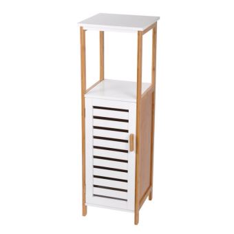 Paris Prix Colonne 1 Coffre A Linge Bambou 95cm Blanc