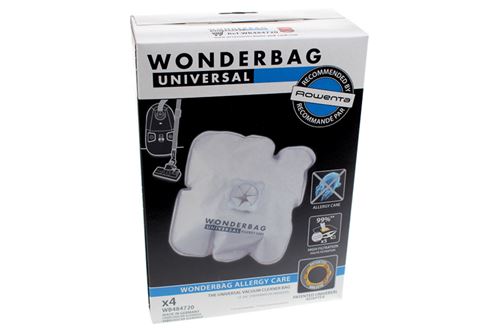Boite de 4 sacs microfibres universels Aspirateur WB484720 ROWENTA, MOULINEX, TEFAL, CALOR - 52358