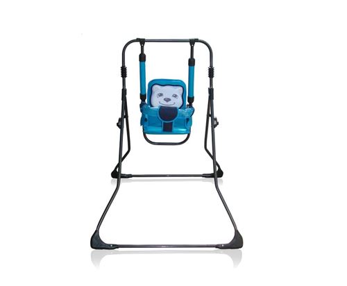 Balancelle berceau transat chaise haute 12m+ bébé enfant - Samba Plus 4en1 | Ours Bleu / Cadre noir