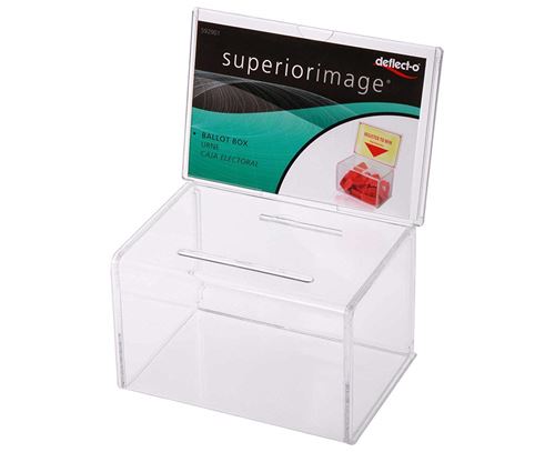 Deflect-o Classicimage Boîte à suggestions avec panneau 152 x 102 mm Transparent