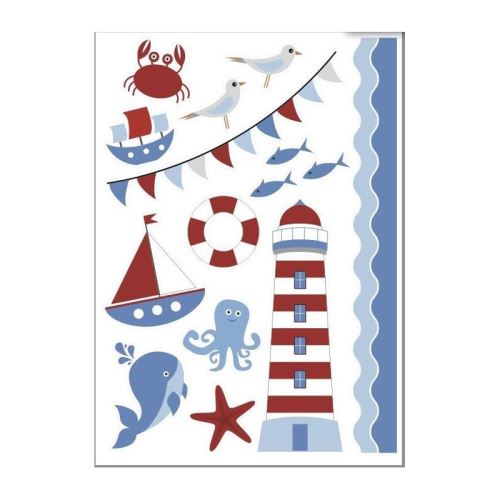 PLAGE Sticker déco - Mer enfant 1 Planche 48 x 68 cm